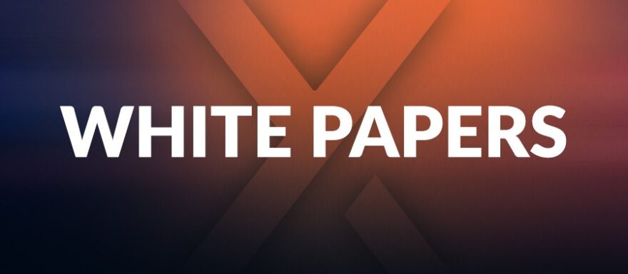 The word White Papers on a dark background