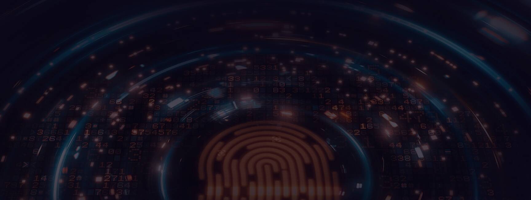 An image of a fingerprint on a dark background