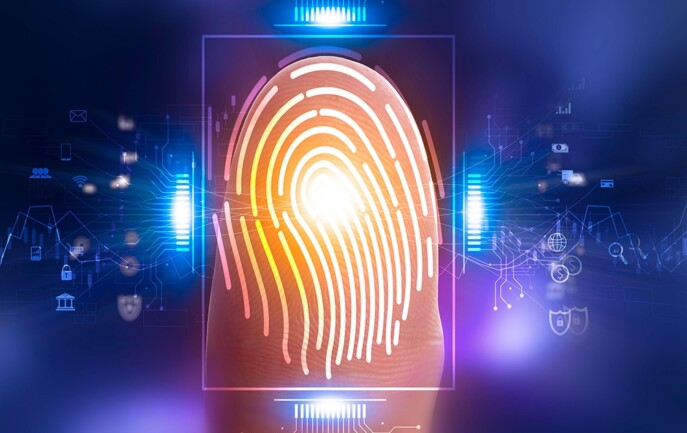 An image of a fingerprint on a screen
