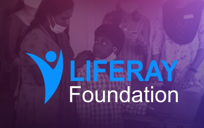 Liferay foundation logo on a purple background